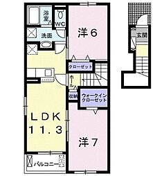 エトワール・N 2LDKの間取図画像