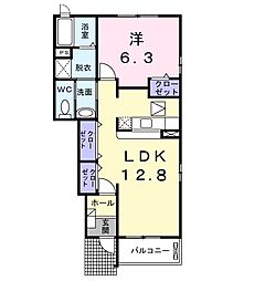 グレイスフル幸愛　Ａ 1階1LDKの間取り