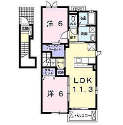 コリーヌ久住5 2LDKの間取図画像