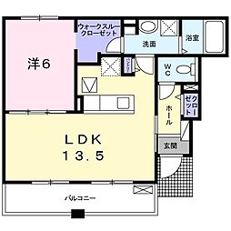 クラリッサ 1LDKの間取図画像