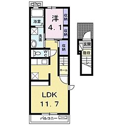 グロックボーン 1LDKの間取図画像