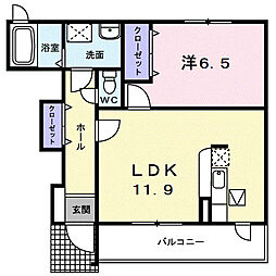 メイプルコート大崎 1LDKの間取図画像