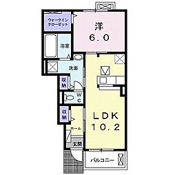 アパパネ2 1LDKの間取図画像