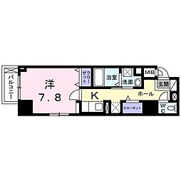 AZレジデンス草津本陣 1Kの間取図画像