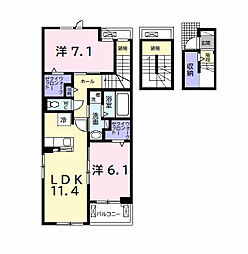 ベルウッド1 2LDKの間取図画像