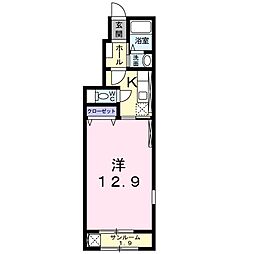 メインステージ東横A 1Kの間取図画像