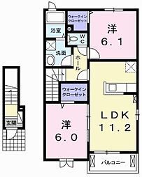 アルストロメリア2 2LDKの間取図画像