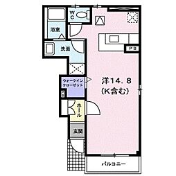 エクセレントKURA ワンルームの間取図画像
