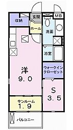グラン・ブルー ワンルームの間取図画像
