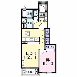 メゾン・ド・ロワールB 1LDKの間取図画像
