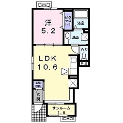 プリムヴェール 1LDKの間取図画像