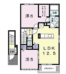 グランプラスA 2LDKの間取図画像