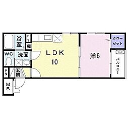 パークレスト 1LDKの間取図画像