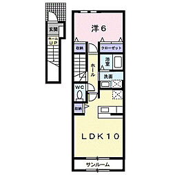 ホーププレイス 1LDKの間取図画像