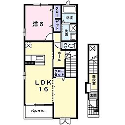 シル・ビサール 1LDKの間取図画像