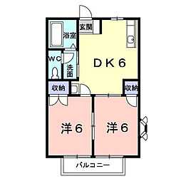 ＣａＳａ　Ｆｅｌｉｚ 2階2DKの間取り