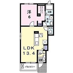 グランド　ソレイユI 1階1LDKの間取り