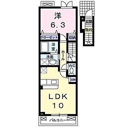 サニー・ブライト 1LDKの間取図画像