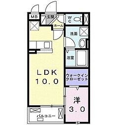 アンプルール 1LDKの間取図画像