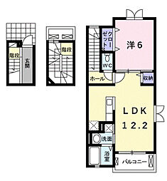 カデル北花田 1LDKの間取図画像