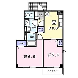 アロッジォ・プリムローズ 2DKの間取図画像