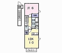 レスポアールドゥー 1LDKの間取図画像