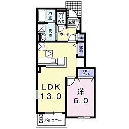 チェリーブロッサムB 1LDKの間取図画像