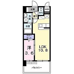 ラウレアK 1LDKの間取図画像