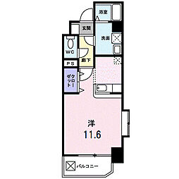 フォーウィルズコート ワンルームの間取図画像