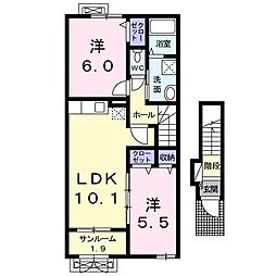 エクラ17 2LDKの間取図画像
