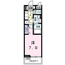 ラヴィータ 1Kの間取図画像