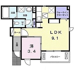 カルムグランツ 1LDKの間取図画像