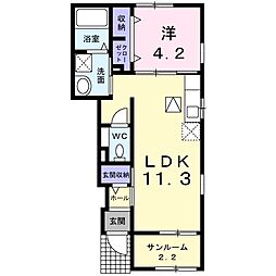 メゾンジュネス 1LDKの間取図画像