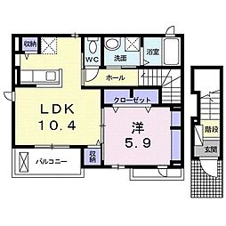 ジェイズ・S 1LDKの間取図画像
