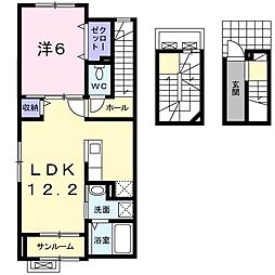 メゾン・メルヴェーユVI 3階1LDKの間取り