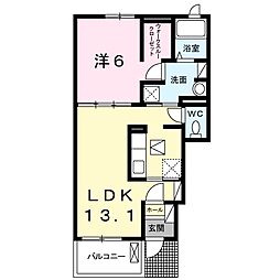 アンソレイユ 1LDKの間取図画像
