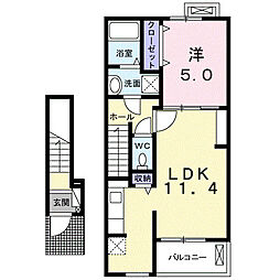 メゾン・リヴィエール 1LDKの間取図画像