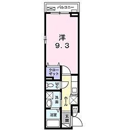 アロッジオ指月 1Kの間取図画像