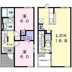 パークヴィラF 2LDKの間取図画像