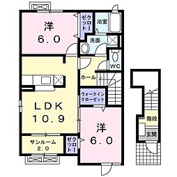 メイク・レジェンドA 2LDKの間取図画像