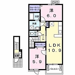 ヴィラウェスト軽井沢 2LDKの間取図画像