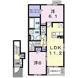 グランドパインヴィラ2 2LDKの間取図画像