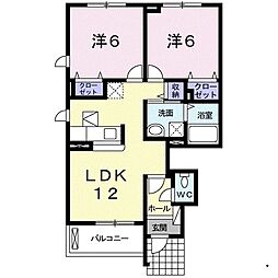 フライハイト 2LDKの間取図画像