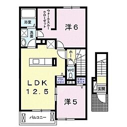 シャトレ・カズA 2LDKの間取図画像