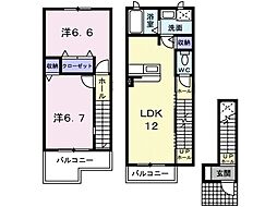 レジデンス.ベルA 2LDKの間取図画像