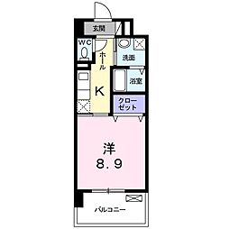 ラ・ルーチェK 1Kの間取図画像