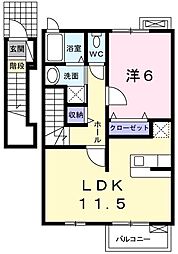 クラールT.M 1LDKの間取図画像