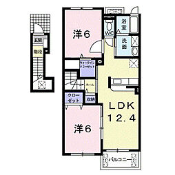 フォレストヒルB 2LDKの間取図画像