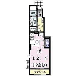 クリアウインドB ワンルームの間取図画像