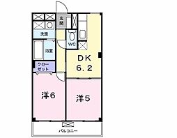 ウィングコート 2DKの間取図画像